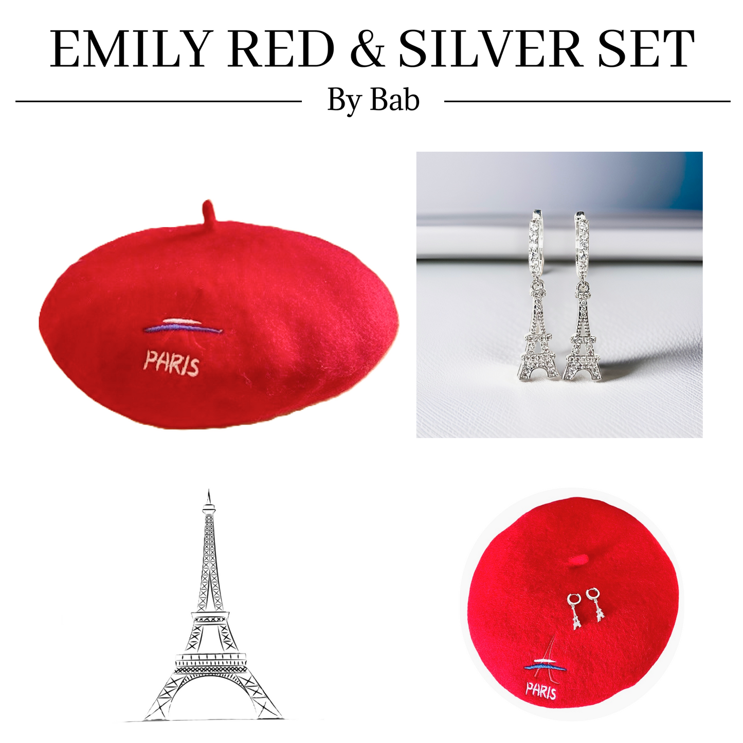 EMILY RED & SILVER SET