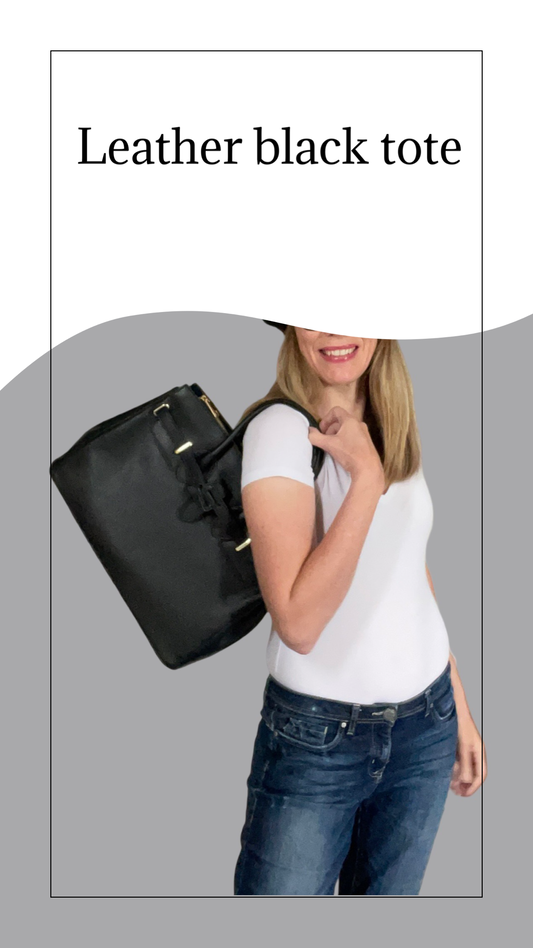 Timeless Parisian Black bag with its pink scarf