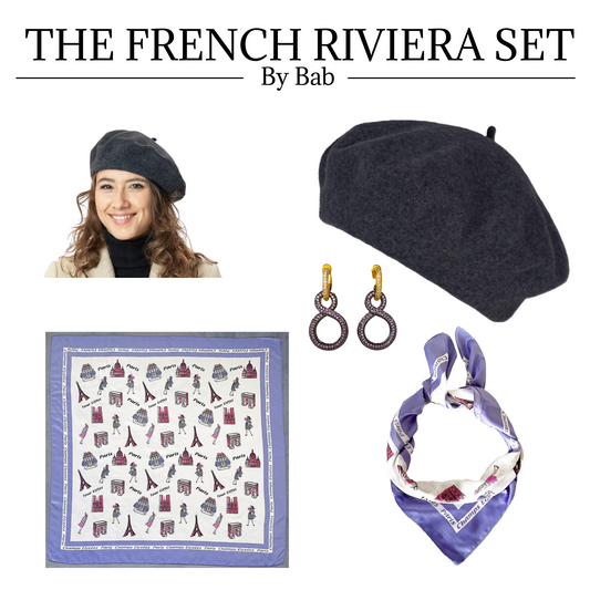 FRENCH RIVIERA SET LAVENDER CIRCLES & DARK GRAY