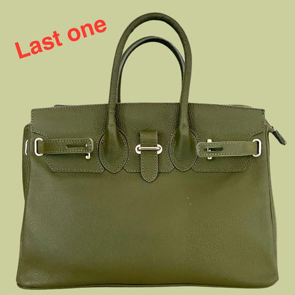 French spring green leather Bag