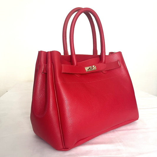 FRENCH RED NATURAL LEATHER BAG