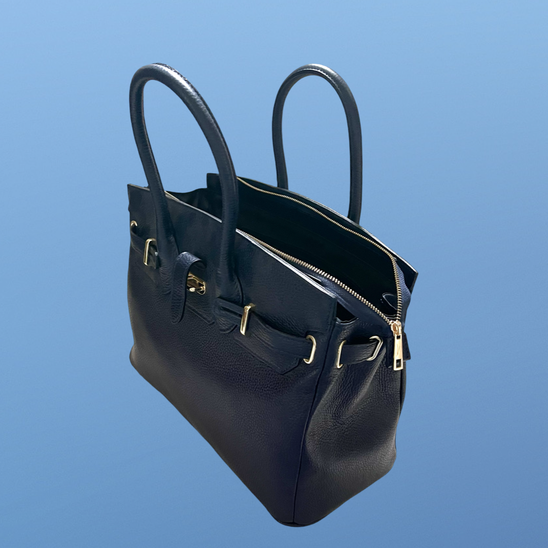 DARK BLUE FRENCH TOTE